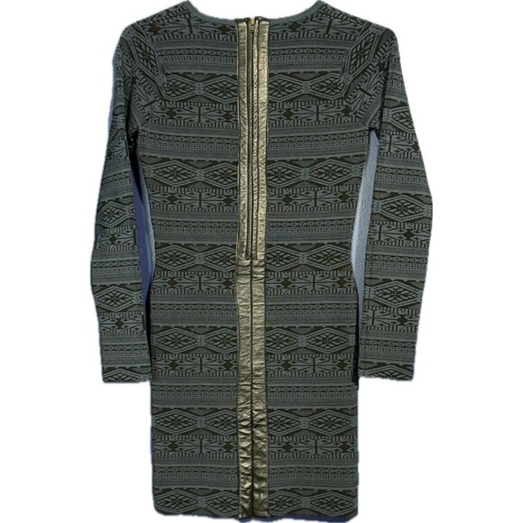 Parker Dress Sz Small Blue Black Faux Leather Katrina Eclipse Body-Con Dress - Picture 2 of 4